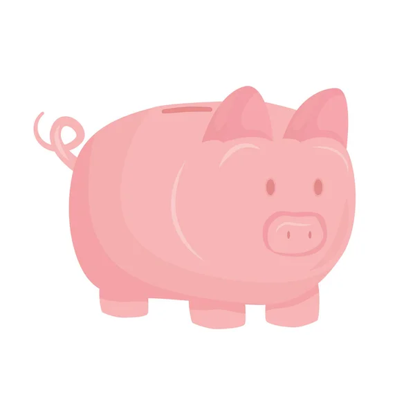 Piggy Bank Semi Flat Color Vector Object Full Sized Item — Stock Vector