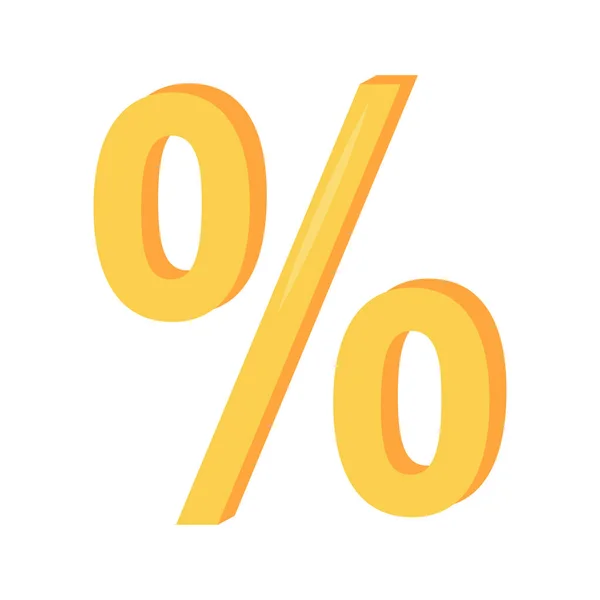Percentage Sign Semi Flat Color Vector Object Full Sized Item — Stockový vektor