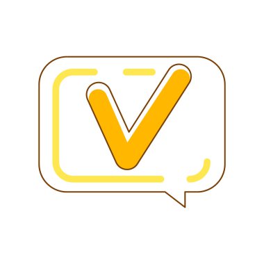 Onay yarı düz renk vektör nesnesi. Tam boy beyaz. Doğrulama bildirimi. Web grafik tasarımı ve animasyonu için çevrimiçi ileti basit çizgi film biçimi illüstrasyonu