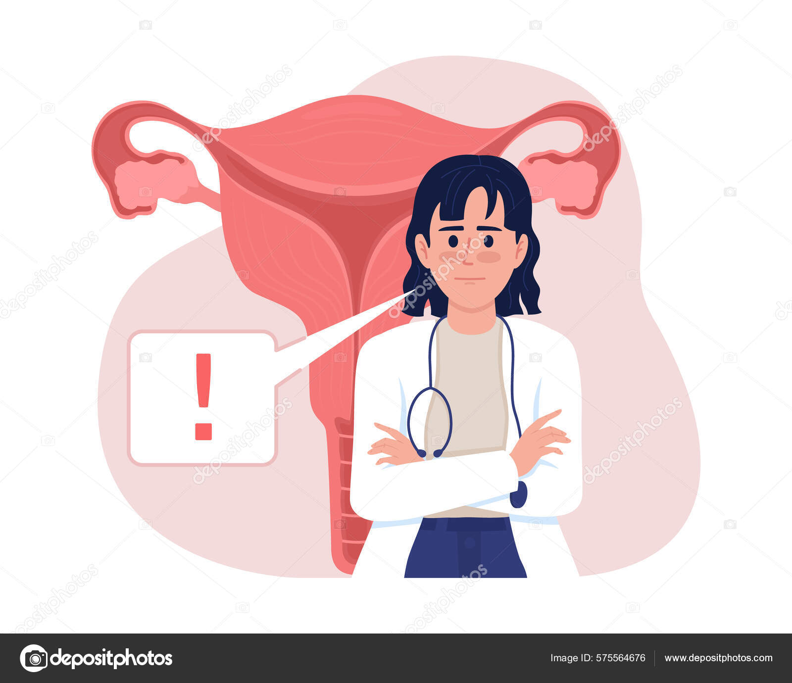 Chamar Atenção Para Saúde Reprodutiva Mulher Ilustração Isolada