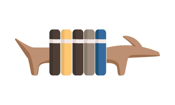 Dekorative Bücherregal Halb Flachen Farbvektor Objekt Artikel Voller Größe Auf — Stockvektor