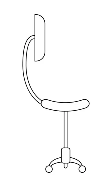Chaise Bureau Ergonomique Avec Rouleaux Semi Plat Couleur Vecteur Objet — Image vectorielle