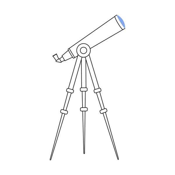 Télescope Spatial Semi Plat Objet Vecteur Couleur Équipement Pour Étudier — Image vectorielle