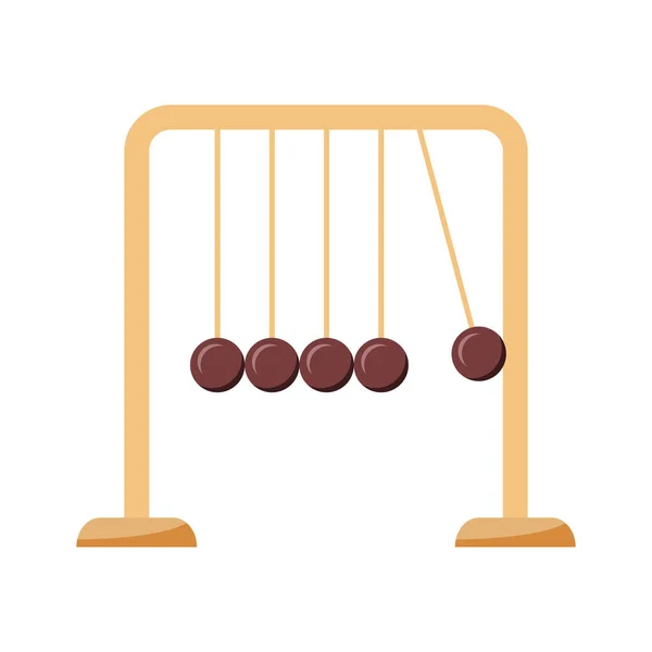 Newton Cradle Semi Flat Color Vector Object Balance Balls Perpetual — Stock Vector