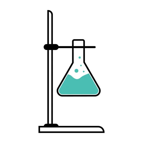Manuseio Frasco Objeto Vetorial Cor Semi Plana Análise Reacção Química — Vetor de Stock