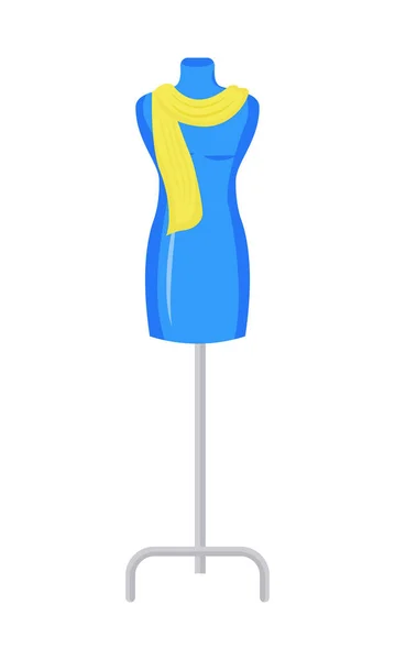 零售人体模型 用于显示围巾半平色矢量对象 视觉商品化 全尺寸的白色项目 用于网页平面设计和动画的简单卡通风格图解 — 图库矢量图片