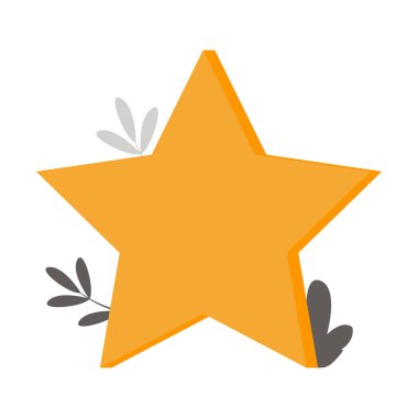 Altın yıldız yarı düz renk vektör nesnesi. Tam boy beyaz. Noel süsü. Yıldız derecesi. Performans değerlendirmesi. Web grafik tasarımı ve animasyonu için basit çizgi film stili çizimi