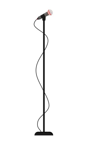 Высокий Микрофон Микрофоном Полуплоским Векторным Объектом Оборудование Живого Исполнения Полноразмерный — стоковый вектор