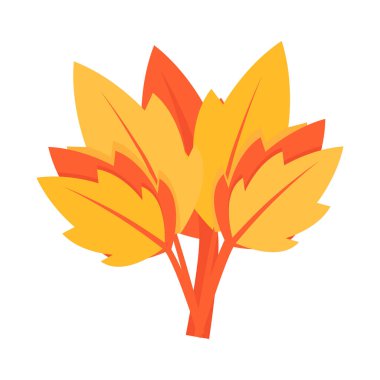 Turuncu geniş sollu yarı düz renk vektör nesnesi. Sonbahar sezonu. Akçaağaç yaprağı. Doğa güzelliği. Tam boy beyaz. Web grafik tasarımı ve animasyonu için basit çizgi film stili çizimi