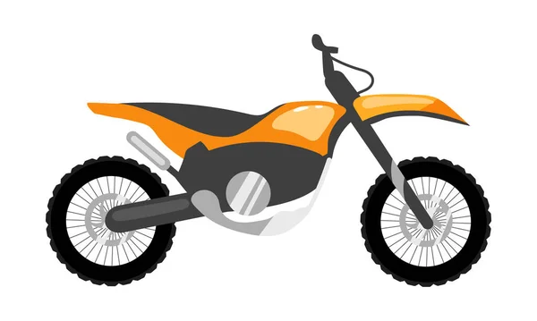 Metallic Orange Motorcycle Semi Flat Color Vector Object Buying Motorbike — Stock Vector