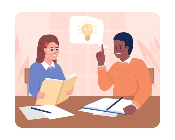 Came Idea Group Project Vector Isolated Illustration Students Exchanging Thoughts — Vettoriale Stock