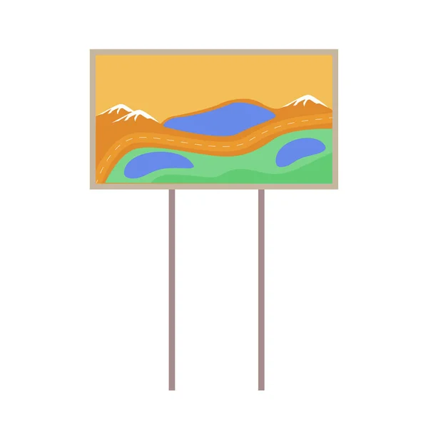 Famous Drawing Display Stand Semi Flat Color Vector Object Landscape — Vetor de Stock
