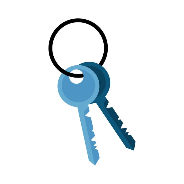 Bunch Keys Semi Flat Color Vector Object Full Sized Item — Stock Vector