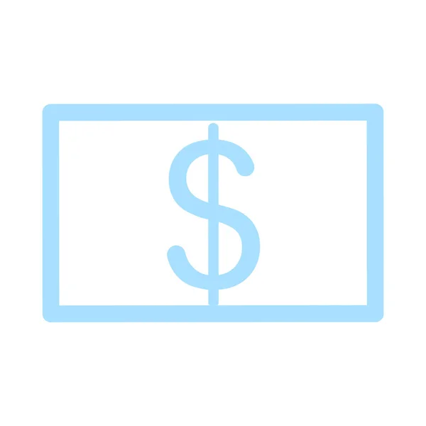 Blue Banknote Silhouette Semi Flat Color Vector Element Full Sized — Stok Vektör