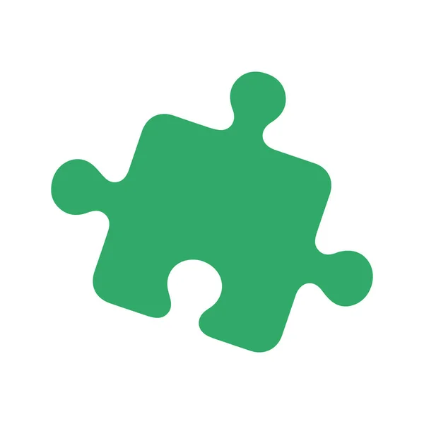 Green Puzzle Piece Semi Flat Color Vector Element Building Strategy — Stockový vektor
