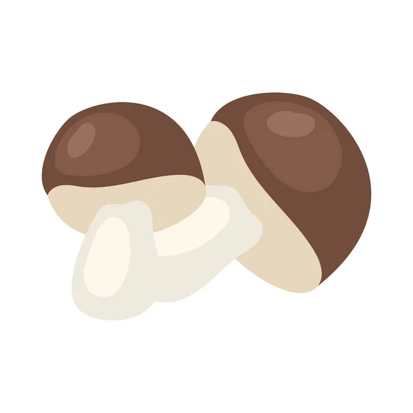 Cogumelos Comestíveis Objeto Vetorial Cor Semi Plana Item Tamanho Completo — Vetor de Stock