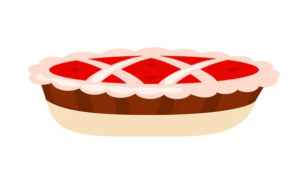 Cranberry Pie Semi Flat Color Vector Object Holiday Dessert Full — Vector de stock