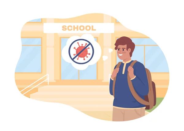 Being Happy Going Back School Vector Isolated Illustration Support Teenage — ストックベクタ