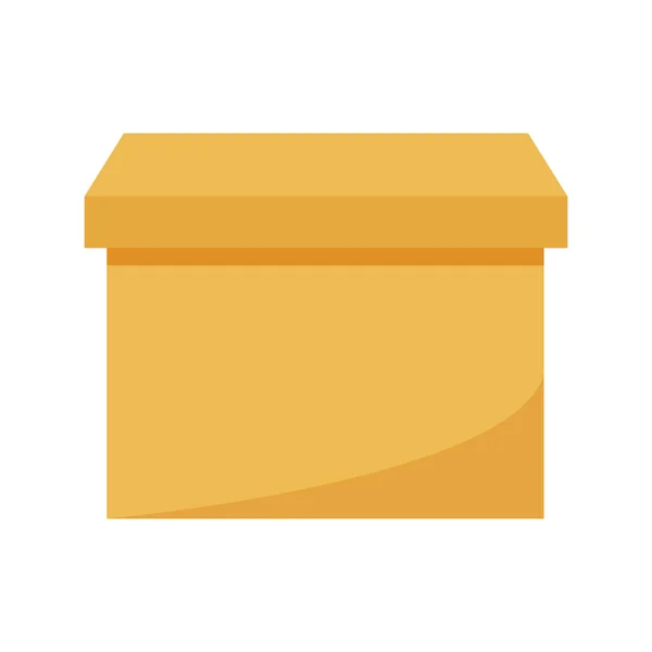 Closed Cardboard Box Semi Flat Color Vector Object Full Sized — Stock Vector