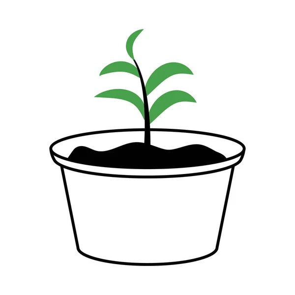 Planting Seedling Container Semi Flat Color Vector Object Green Plant — 图库矢量图片