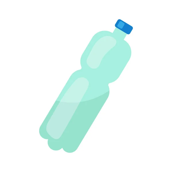 Kunststoffflasche Halb Flache Farbvektorobjekt Artikel Voller Größe Auf Weiß Plastikverschmutzung — Stockvektor