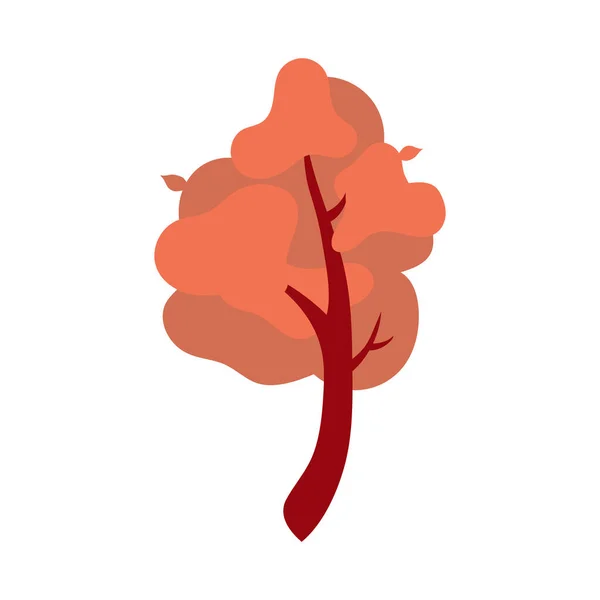 Autumn Tree Red Foliage Semi Flat Color Vector Object Nature — Διανυσματικό Αρχείο