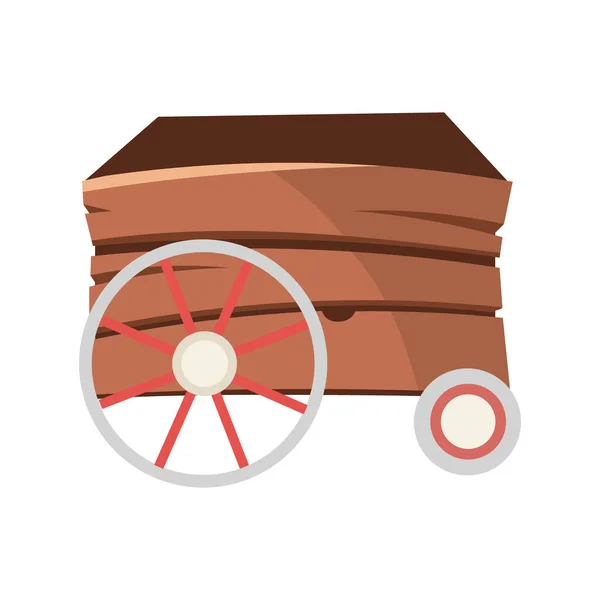 Vintage Wooden Cart Semi Flat Color Vector Object Old Transport — 스톡 벡터