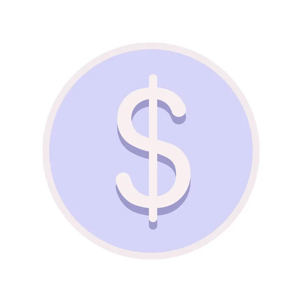 Coin Dollar Sign Semi Flat Color Vector Object Cash Money — Stockvector