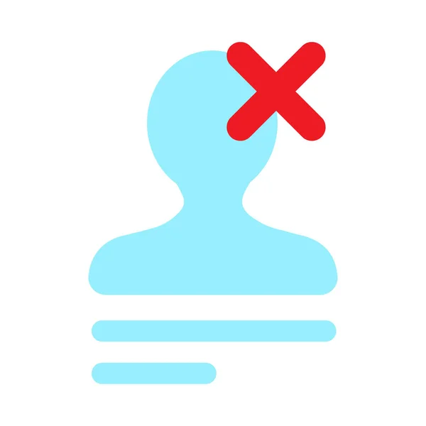 Rejected Candidate Semi Flat Color Vector Icon Worker Profile Red —  Vetores de Stock