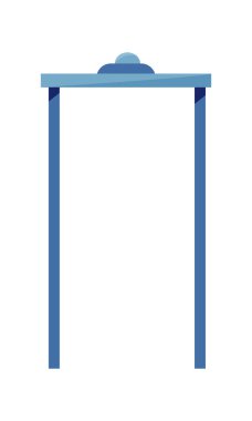 Havaalanı yarı düz renk vektör nesnesinde vücut tarayıcısı. Yolcu kontrolü. Tam boy beyaz. Güvenlik teknolojisi web grafik tasarımı ve animasyonu için basit çizgi film stili çizimi