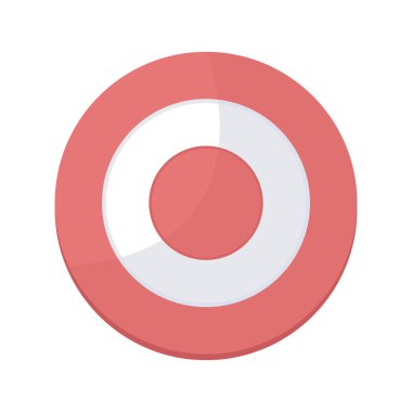 Hedef yarı düz renk vektör nesnesi. Tam boy beyaz. İç duvar elementi. Ev ve ofis için kapalı oyun Web grafik tasarımı ve animasyonu için basit çizgi film stili çizimi