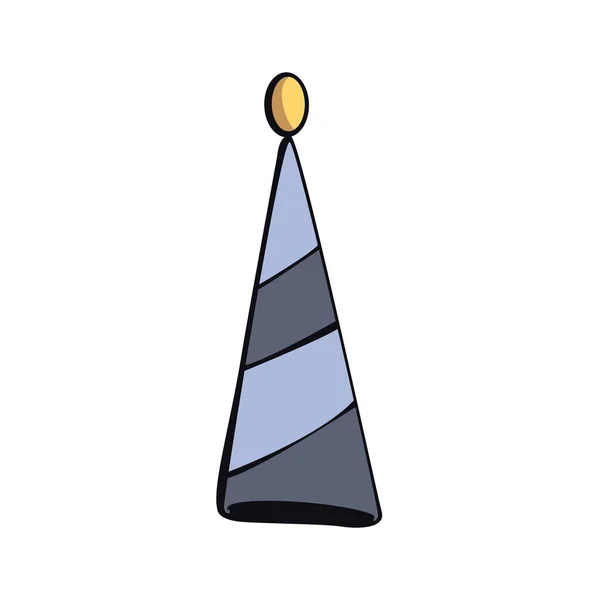 Cone Hat Semi Flat Color Vector Object Party Accessory Children — 스톡 벡터
