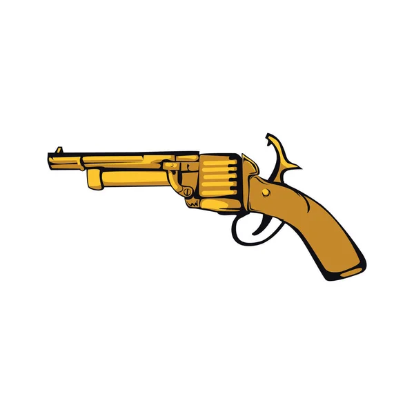 Toy Revolver Poloplochý Barevný Vektor Objekt Dekorativní Pistole Plně Velká — Stockový vektor
