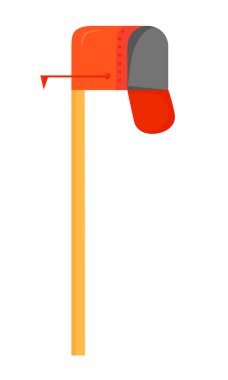 Direk yarı düz renk vektör nesnesinde boş posta kutusu. Posta servisi. Tam boy beyaz. Web grafik tasarımı ve animasyonu için basit karikatür biçimi illüstrasyonu alınıyor ve gönderiliyor