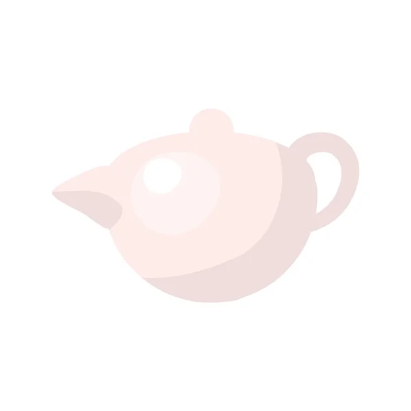Elegant Teapot Semi Flat Color Vector Object Ceramic Pot Brew — Stock Vector