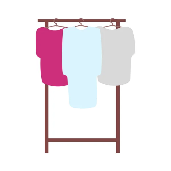 Rack Clothes Semi Flat Color Vector Object Fashion Store Collection — 스톡 벡터