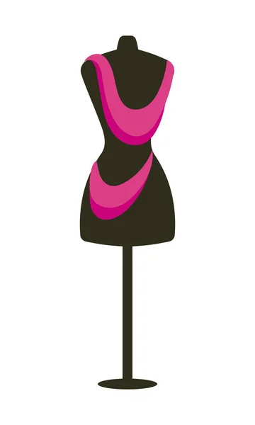 Dummy Fabric Strips Semi Flat Color Vector Object Tailor Mannequin — ストックベクタ