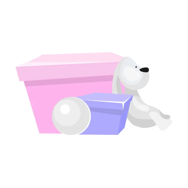 Crates Toys Semi Flat Color Vector Object Children Accessories Play — ストックベクタ