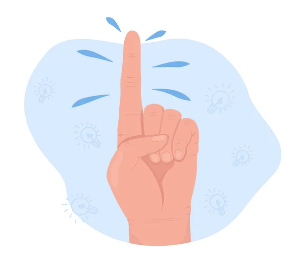 Exclamation Vector Isolated Illustration Drawing Attention Flat Hand Gesture Cartoon — ストックベクタ