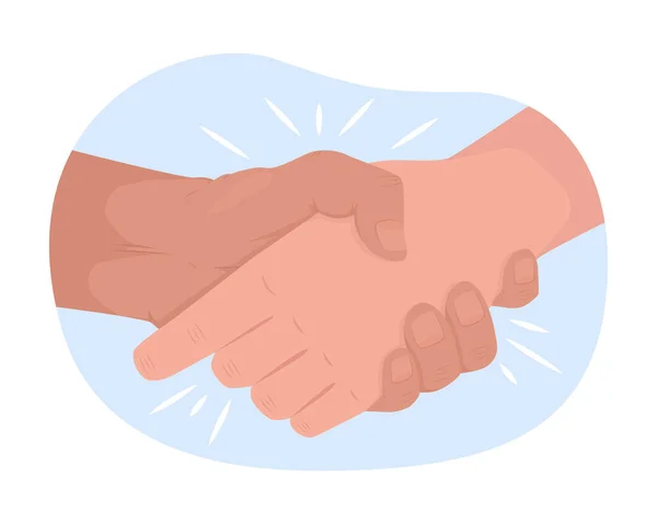 Handshake Vector Isolated Illustration Parting Tradition Flat Hand Gesture Cartoon — Διανυσματικό Αρχείο