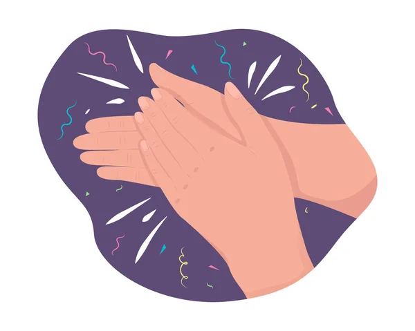 Clapping Hands Vector Isolated Illustration Admiration Enjoyment Flat Hand Gesture — Vettoriale Stock