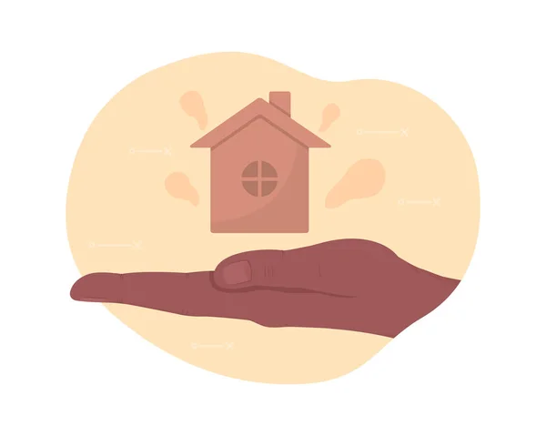 House Purchase Special Offer Vector Isolated Illustration Holding Home Flat — Stockvektor