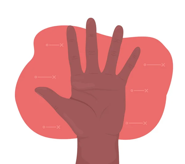 Рука Розтягнутими Пальцями Вектор Ізольована Ілюстрація Привіт Плоский Жест Рук — стоковий вектор