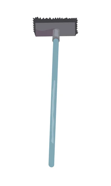 Mop Brush Semi Flat Color Vector Object Floor Cleaning Tool — Vector de stock