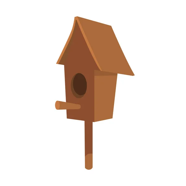 Birdhouse Semi Flat Color Vector Object Small Shelter Birds Handicraft — Stockvektor