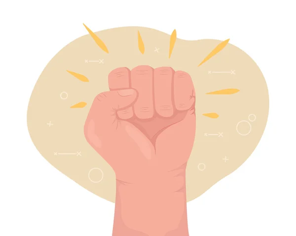 Raised Fist Vector Isolated Illustration Empowerment Symbol Flat Hand Gesture — Stockvector