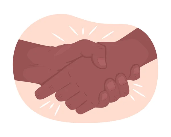 Two People Shaking Hands Vector Isolated Illustration Parting Custom Flat — Stok Vektör