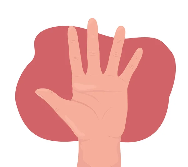 Palm Spread Fingers Vector Isolated Illustration Mountza Flat Hand Gesture —  Vetores de Stock