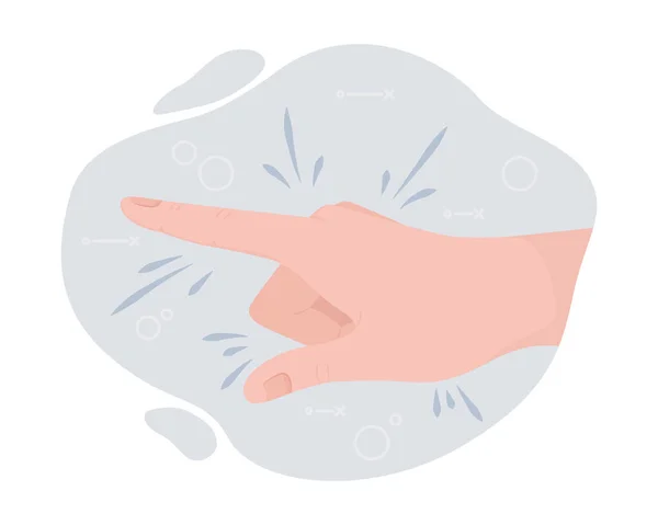Pointing Vector Isolated Illustration Drawing Someone Attention Flat Hand Gesture — Image vectorielle