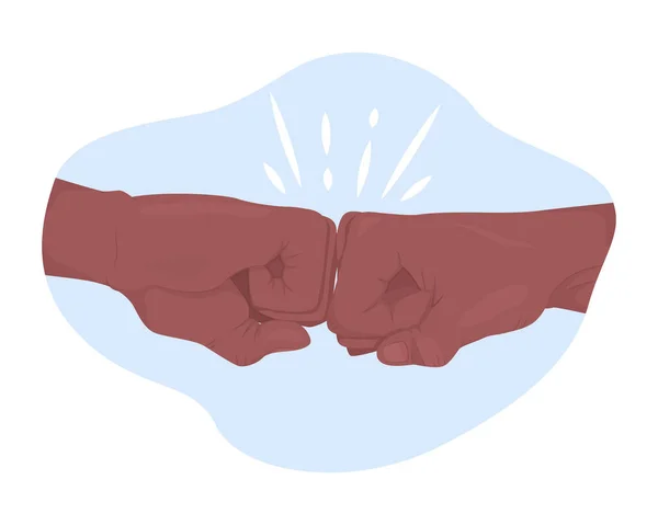 Fist Bump Vector Isolated Illustration Companionship Flat Hand Gesture Cartoon — Vector de stock